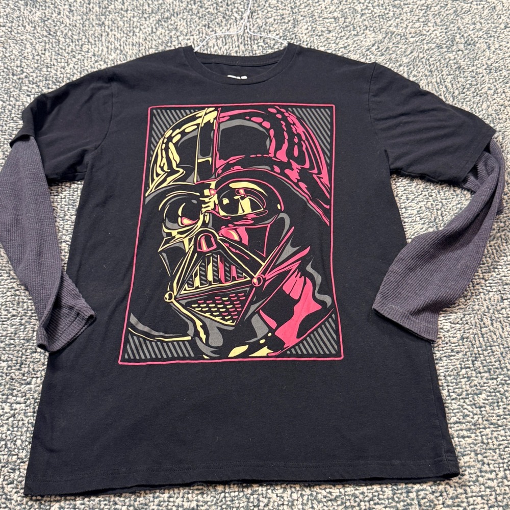 Star Wars Darth Vader Mad Engine Layered Thermal Sleeve Graphic Tee Black SM
